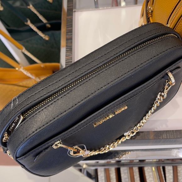 Michael Kors Jet Set Item Large East West Zip Chain Black Crossbody Bag - Picture 8 of 11